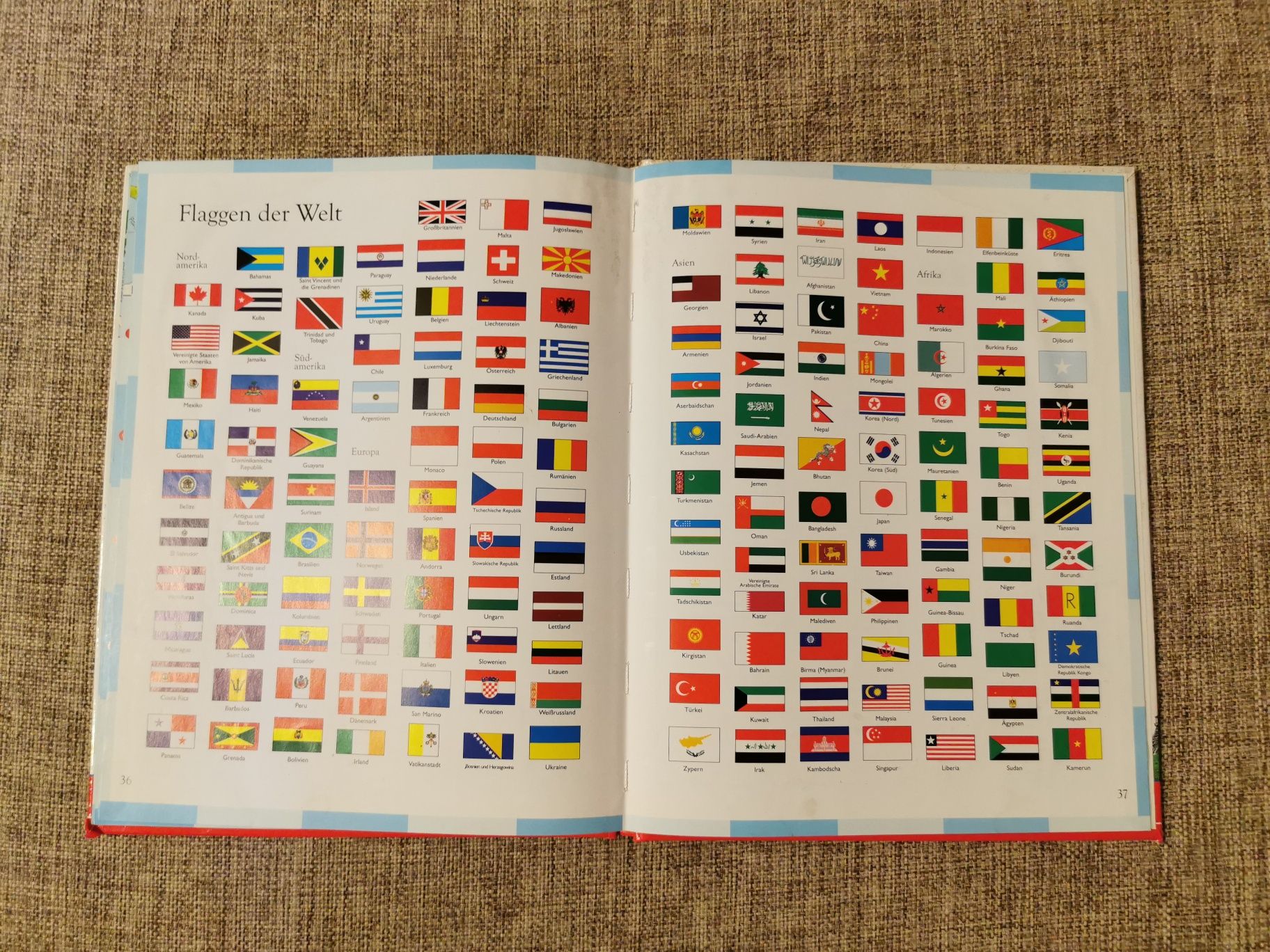 Mapa świata - Kinder Welt Atlas Nauka Niemieckiego.