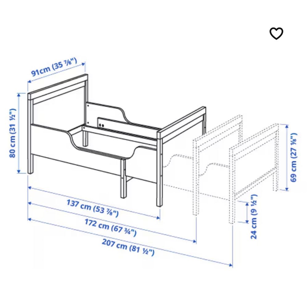 Łóżko dla dziecka IKEA Sunvik z materacem i stelażem