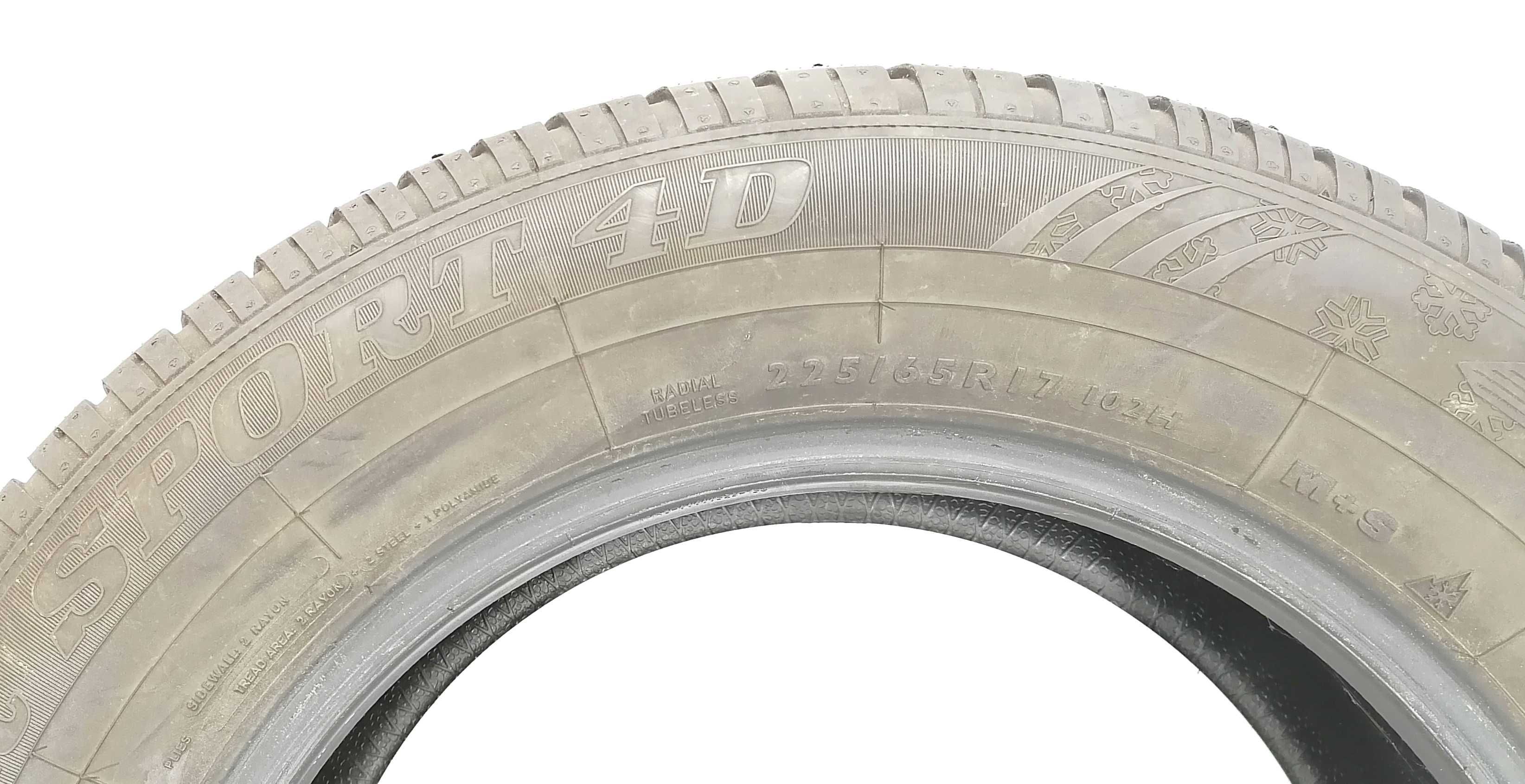 2x 225/65 R17 Dunlop Sport 4D opony zimowe 6,5 mm / montaż