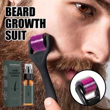 Набір чоловічий для росту бороди РОЛИК + ОЛІЙКА живить та відновлює