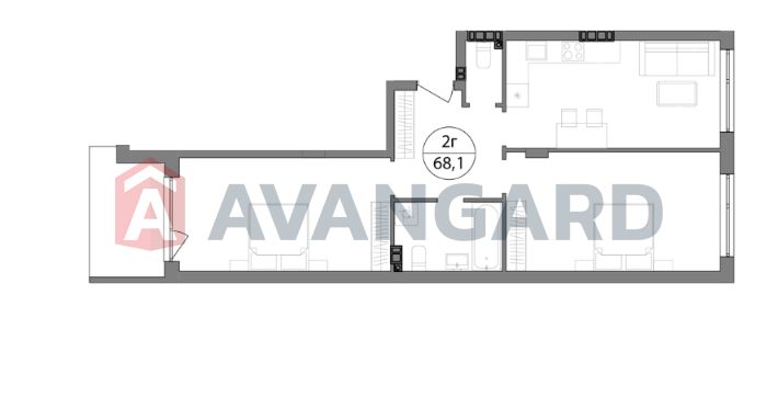 Продаж 2 кімнатної 68,1 м2 в ЖК Грінвуд 3