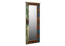 Lustro 59x145 z drewna egzotycznego z odzysku w stylu Vintage