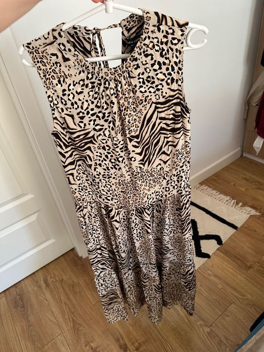 sukienka h&m s w panterkę