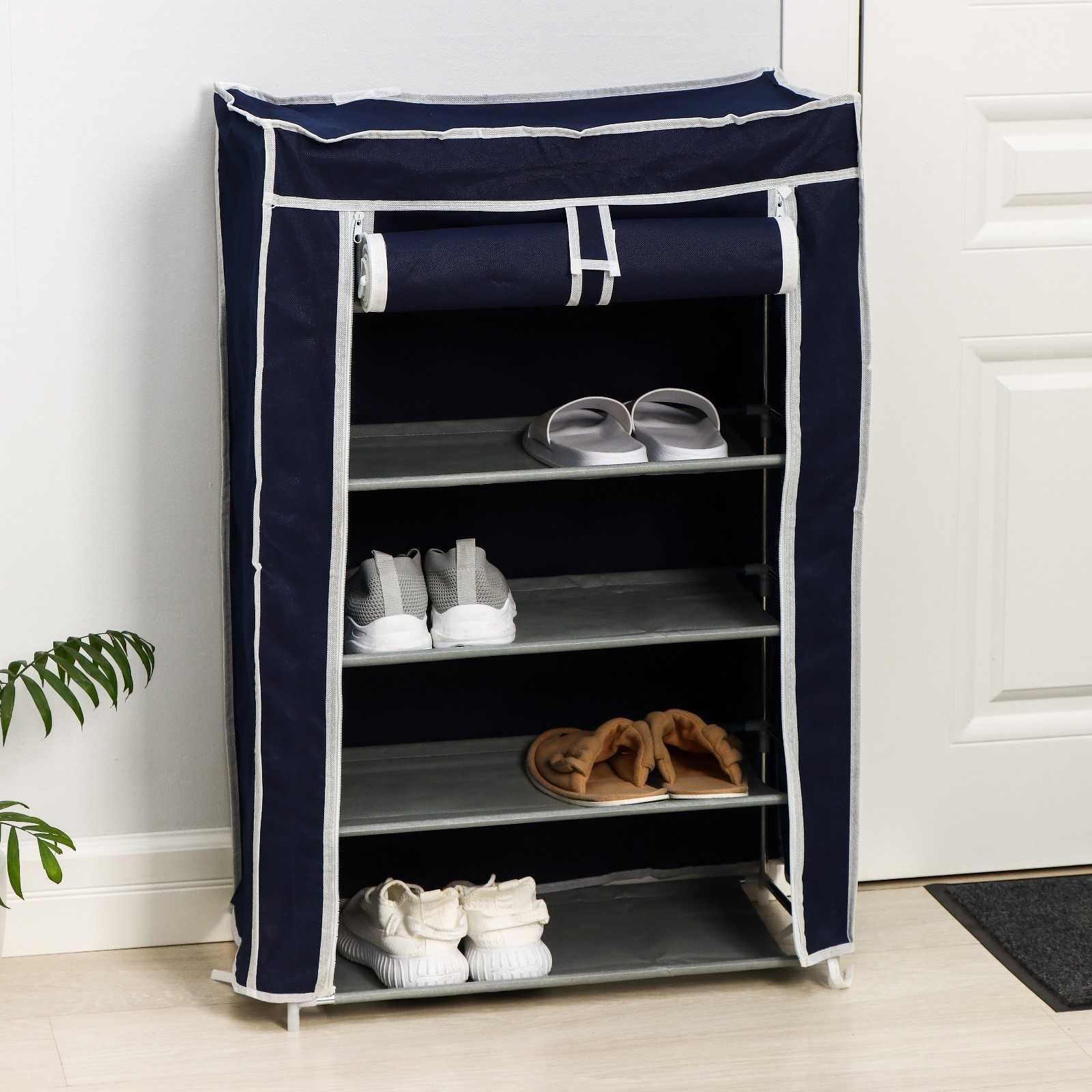 Складной тканевый полка-шкаф стеллаж для обуви Shoe Cabinet на 5 полок