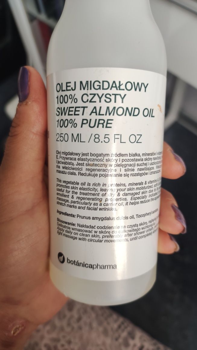 Olej migdałowy 100% czysty używany botanicapharma