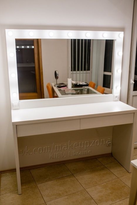 Зеркало-стол с подсветкой 150 см для визажиста/ макияжа