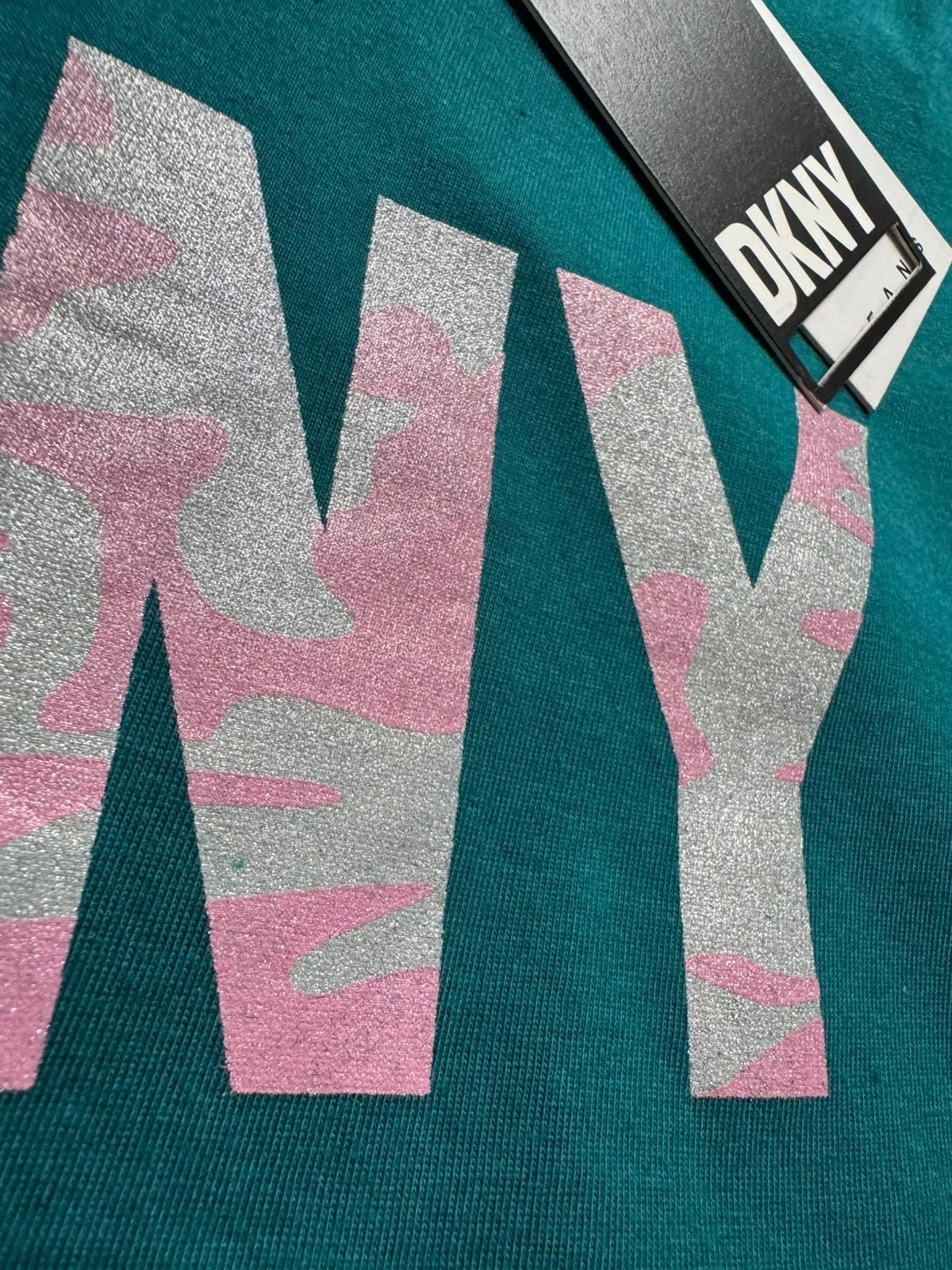 Nowa koszulka T-shirt damski DKNY JEANS turkusowy XL