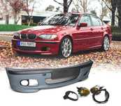 PARA-CHOQUES FRONTAL BMW E46 99-05 LOOK M + FAROIS DE NEVOEIRO AMARELOS