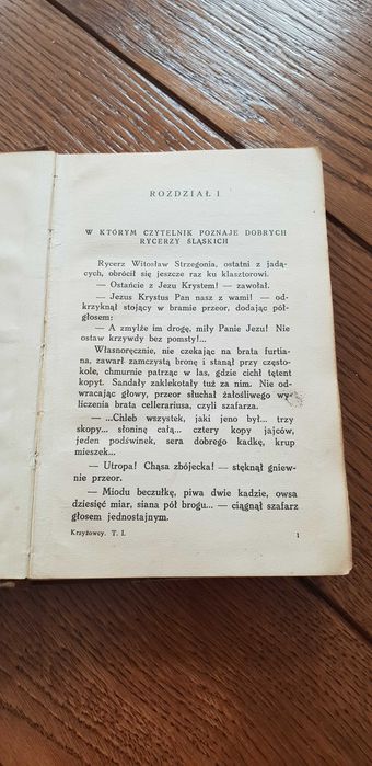 Książka rok 1939  "Krzyżowcy" Zofia Kossak - tom I