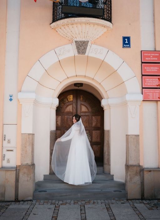Suknia ślubna - piękna, błyszcząca, rozmiar S