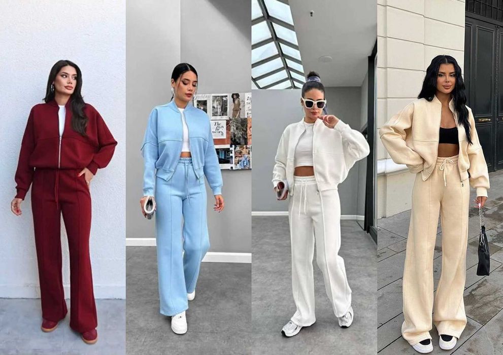 Жіночий теплий зимовий костюм на флісі кофта на змійці і прямі штани