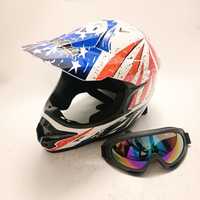 Kask Motocyklowy Enduro Cross Quad Gogle 2w1 Crf Exc Wr Kxf Dr Rmz