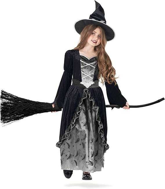 Kostium czarownicy dla dziewczynek na Halloween Roz. 107-120cm Q450