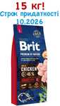 Brit Premium Adult L 15 кг корм для собак с курицей