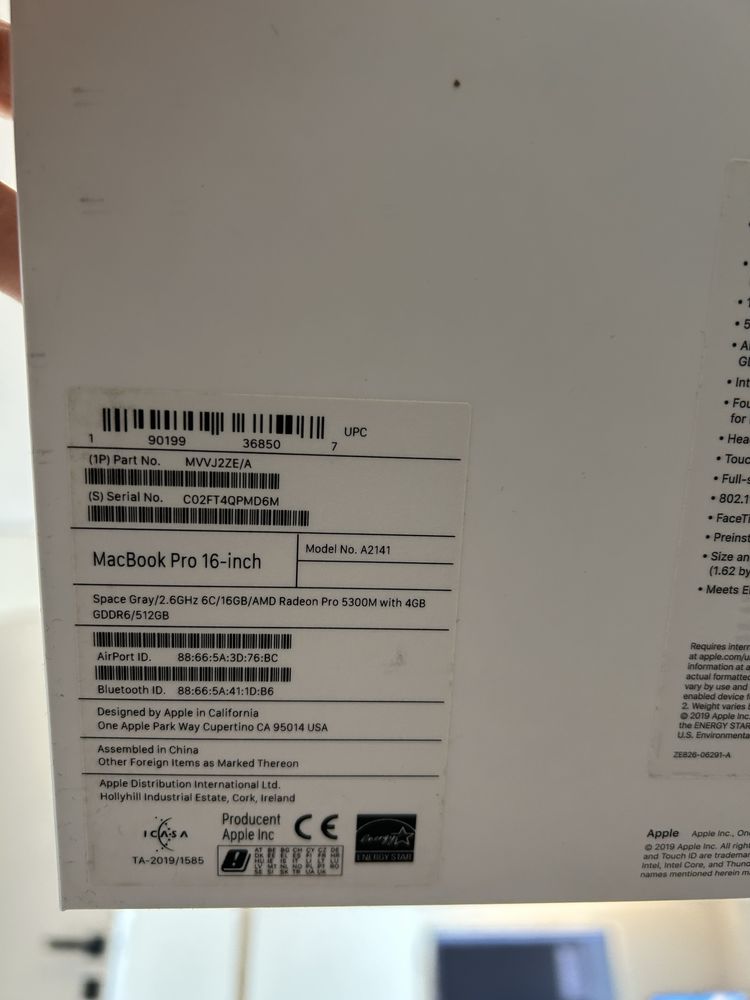 MacBook Pro 16 A21141