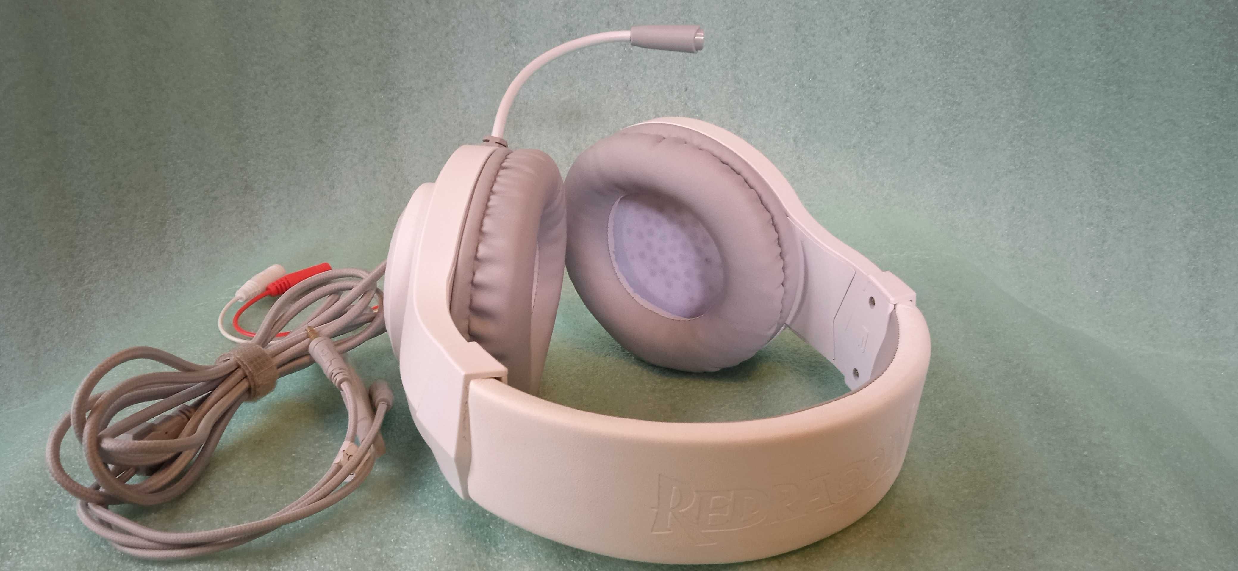 Słuchawki przewodowe z mikrofonem Redragon Hylas H260 RGB Biały