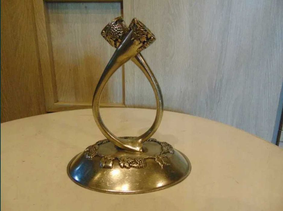 Stary stojak na sztućce,środek stołu,sygnowany Zinn Stube