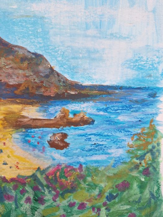 Desenho Pastel de Óleo sobre Papel