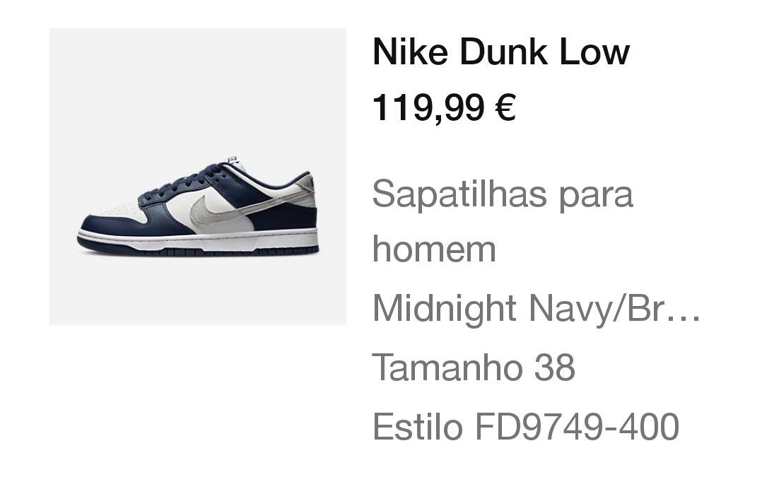 Ténis NIKE Dunk Low