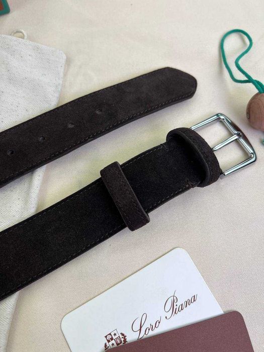 Мужской замшевый ремень Loro Piana коричневый ремень Лоро Пиана r152