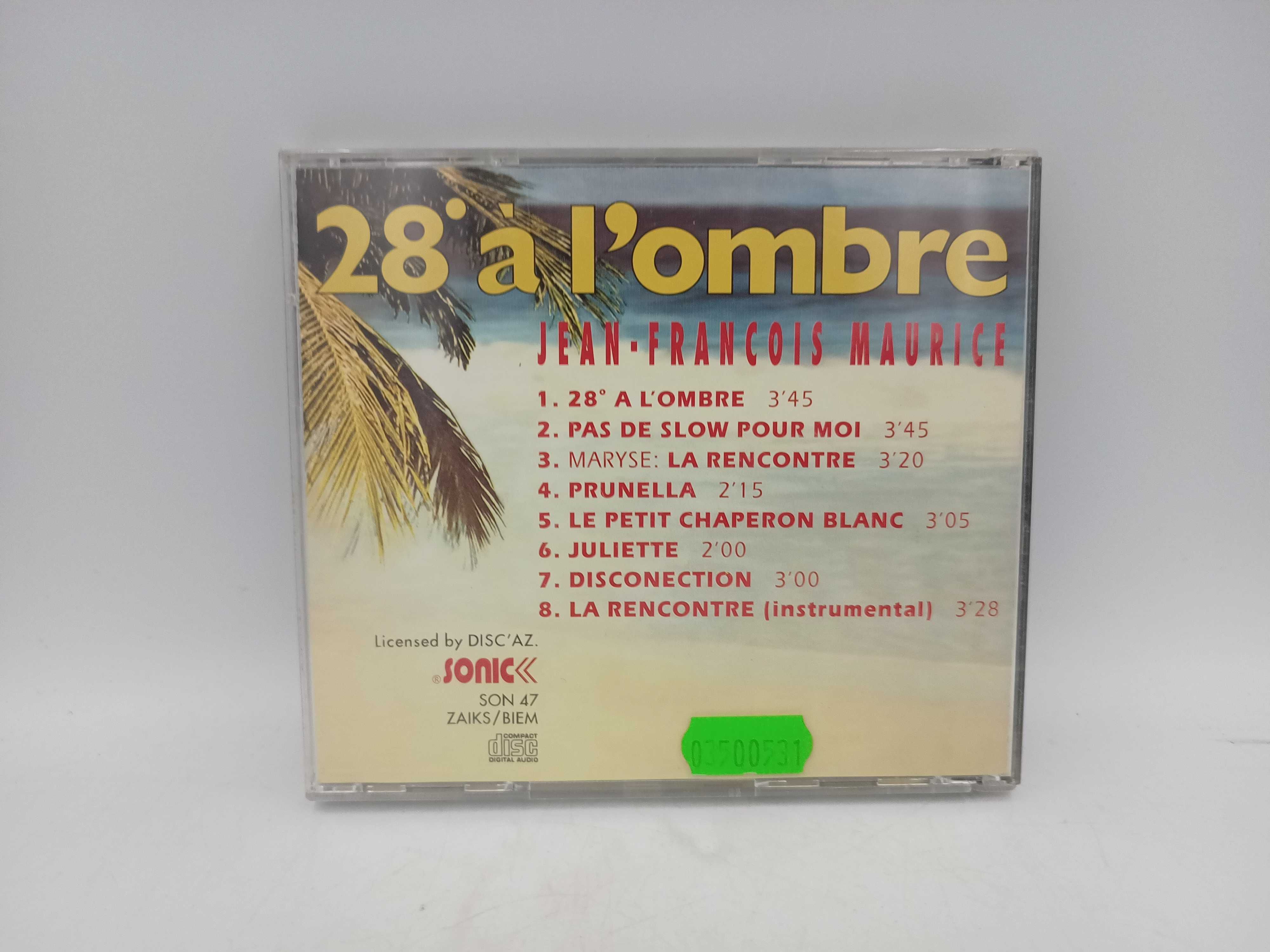 Płyta CD Jean-Francois Maurice 28 a l'ombre 1994 rok