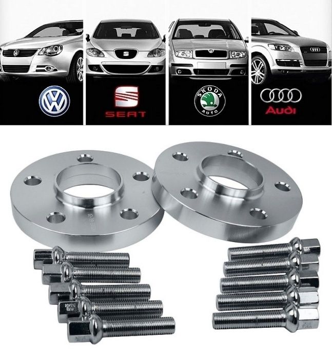 DYSTANSE +ŚRUBY 5x112 5x100 Audi VW Seat Skoda NOWE! niemieckie fvat