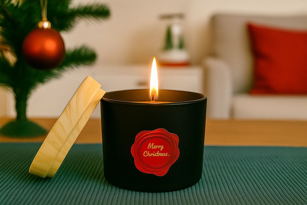 Vela de natal com cera de soja