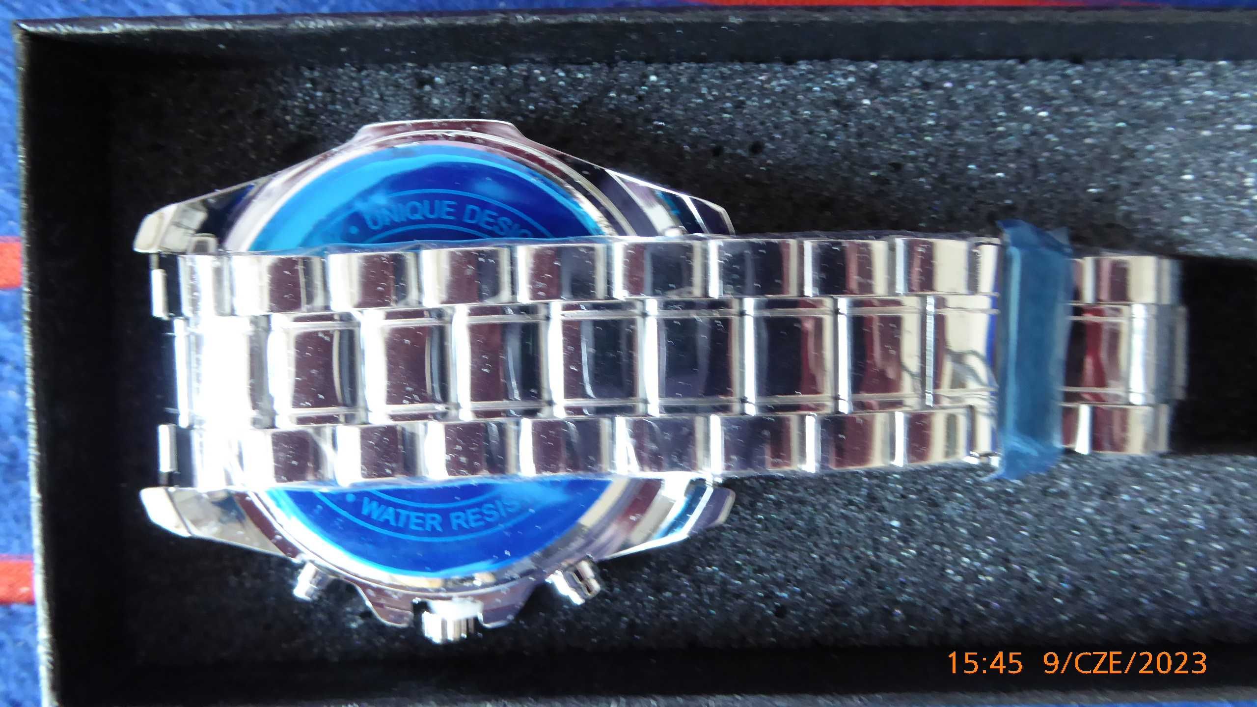 Nowy, męski zegarek z datownikiem i bransoletką HANNAH MARTIN