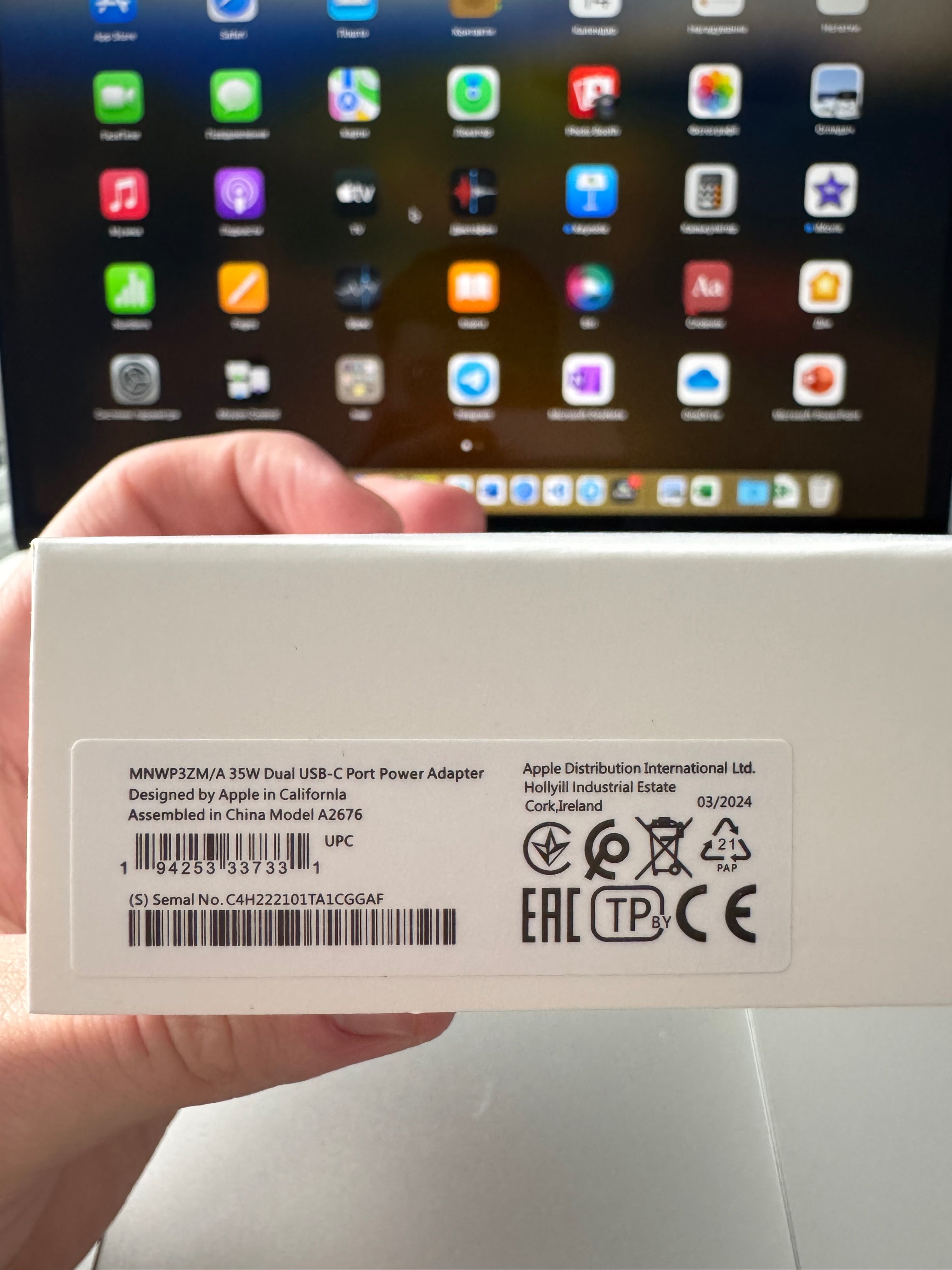 Блок адаптер зарядка Apple 35 W ватт юсб - с type-c usb-c