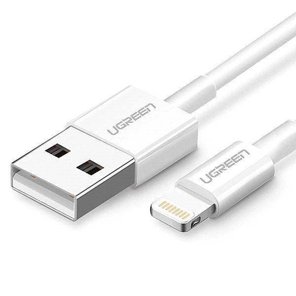 Ugreen kabel przewód USB - Lightning MFI 2m 2,4A biały