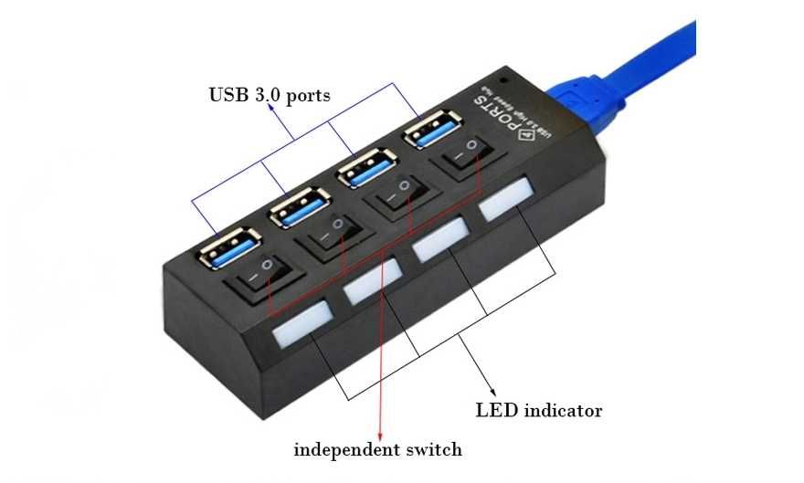 USB Хаб , 3.0 hub на 4 порта разветвитель расширитель концентратор