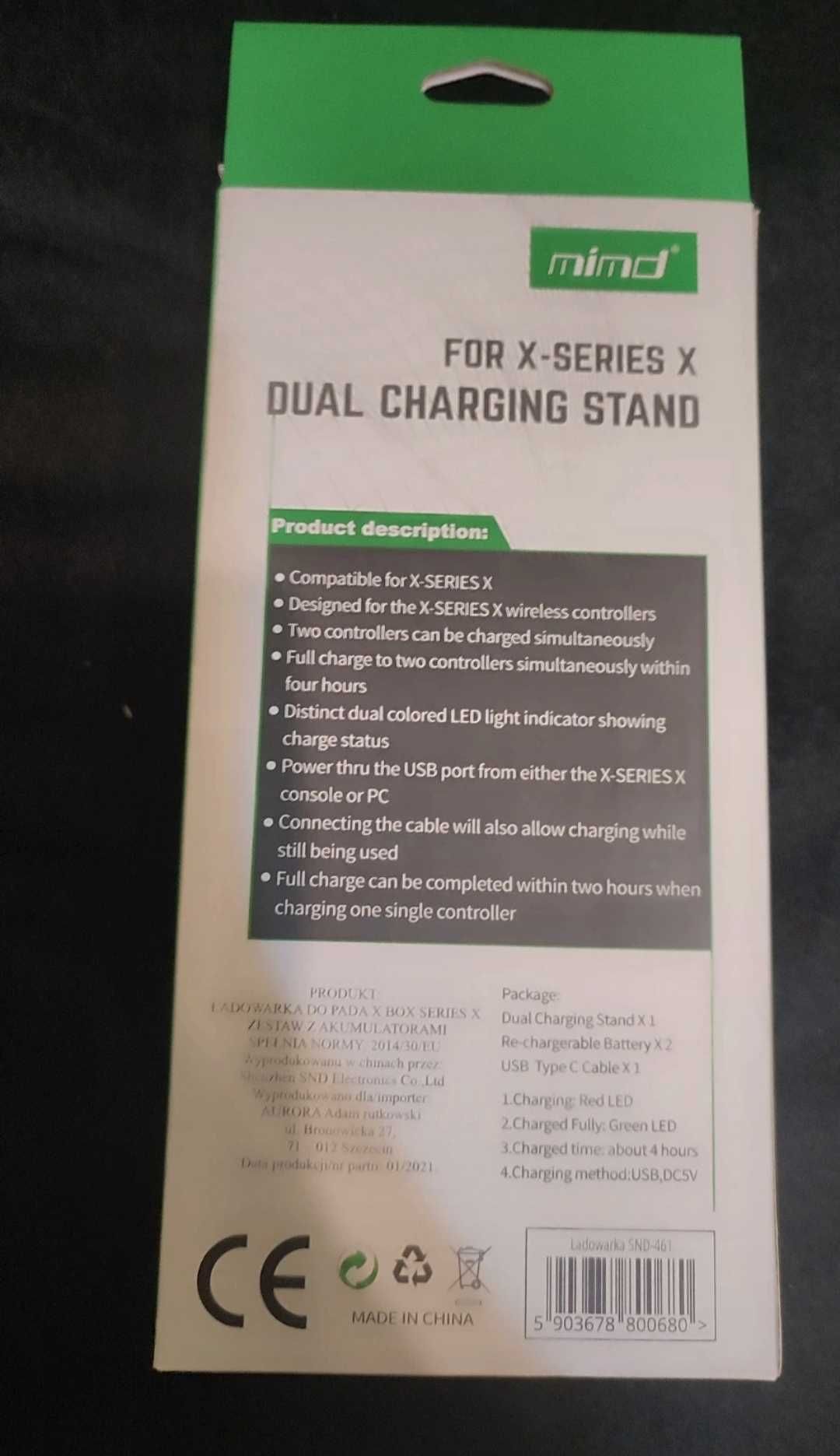 Xbox podwójna stacja ładująca Xbox series x/s