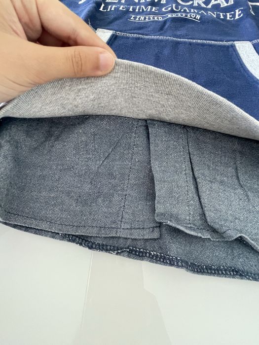 Camisola rapaz azul com capuz e efeito camisa por dentro Tiffosi 13/14