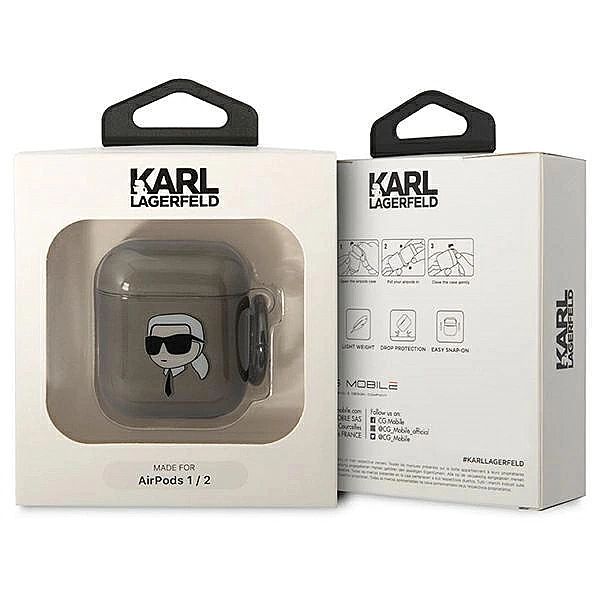 Etui Karl Lagerfeld Karl's Head na AirPods 1/2 - czarne