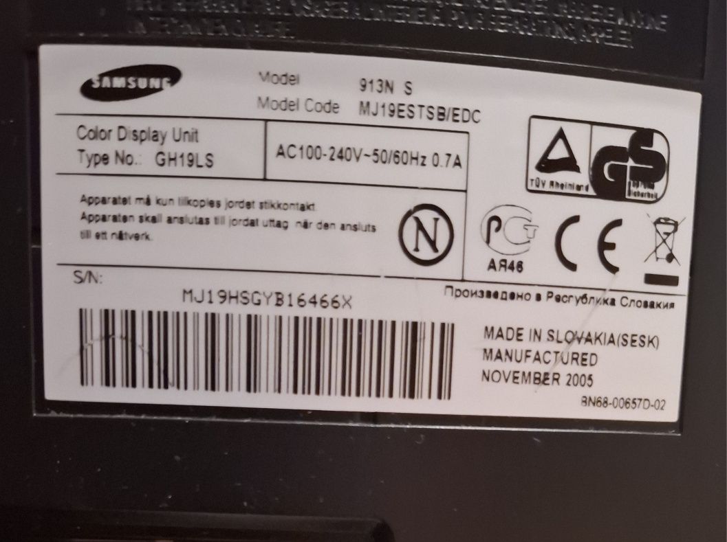 Monitor Samsung SyncMaster 916N