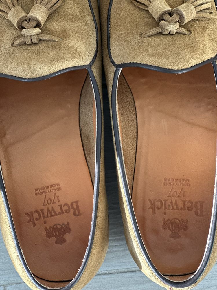 Мужские замшевые коричневые туфли лоферы loafers Berwick 1707 UK9 EU43