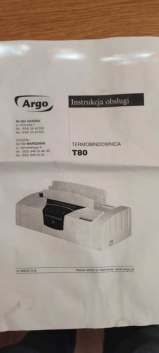 Termobindownica ARGO T-80