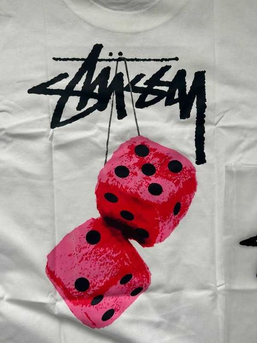 Koszulka Stussy, rozmiar M, nadruk z kostkami do gry