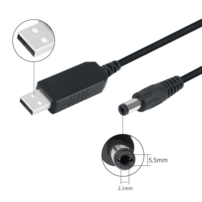 Кабель для роутера USB 12V живлення від повербанку \ WiFi без світла