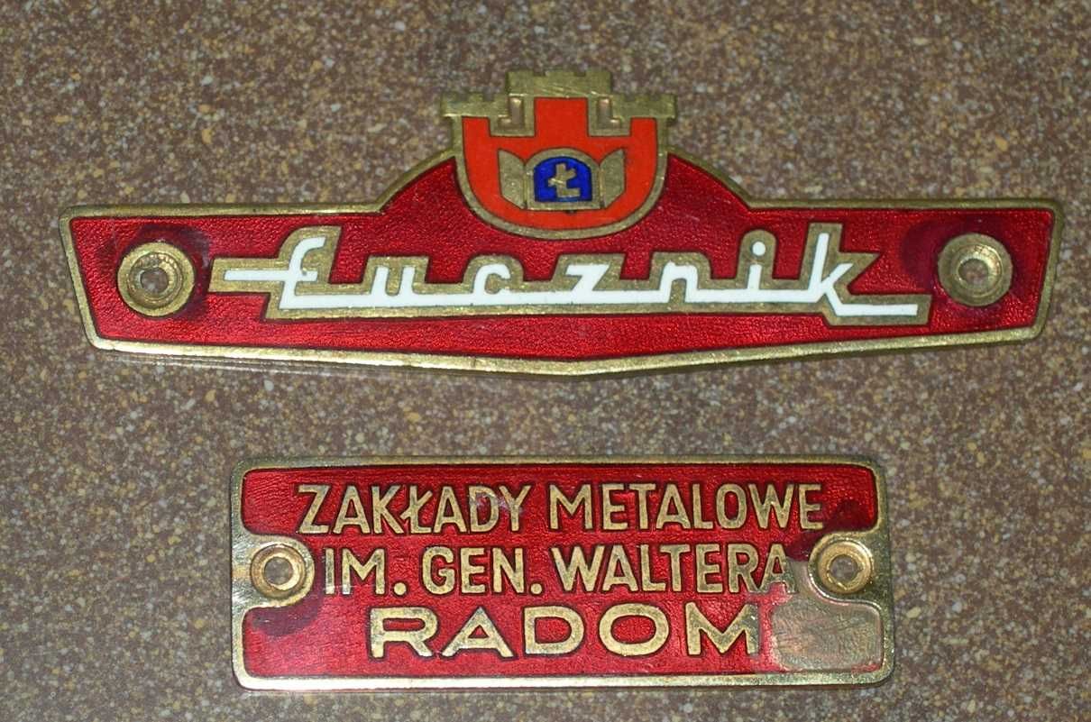 II RP - plakiety Łucznik i Walter Rzeszów - zbrojeniówka