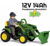 Peg Perego John DEERE + DUŻY AKUMULATOR traktorek koparka dla dzieci