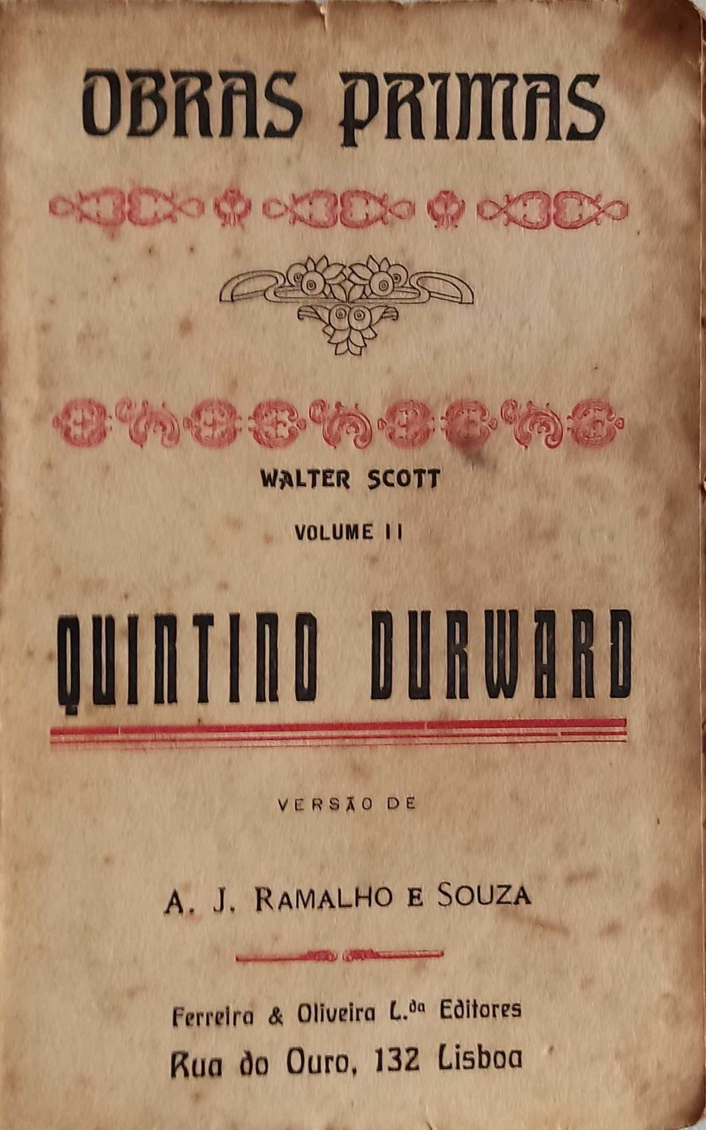 Livro -Ref:PVI - Walter Scott - Quintino Durward