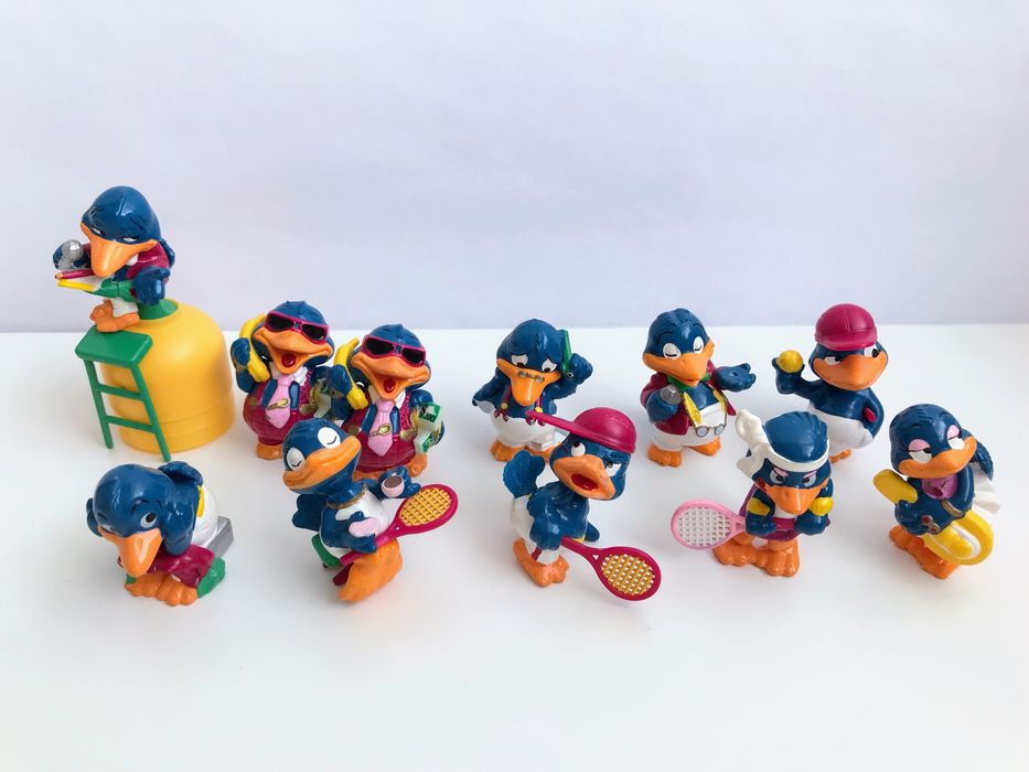 Kolekcjonerskie figurki z Kinder jajek Ptaki tenisiści Bingo 1996