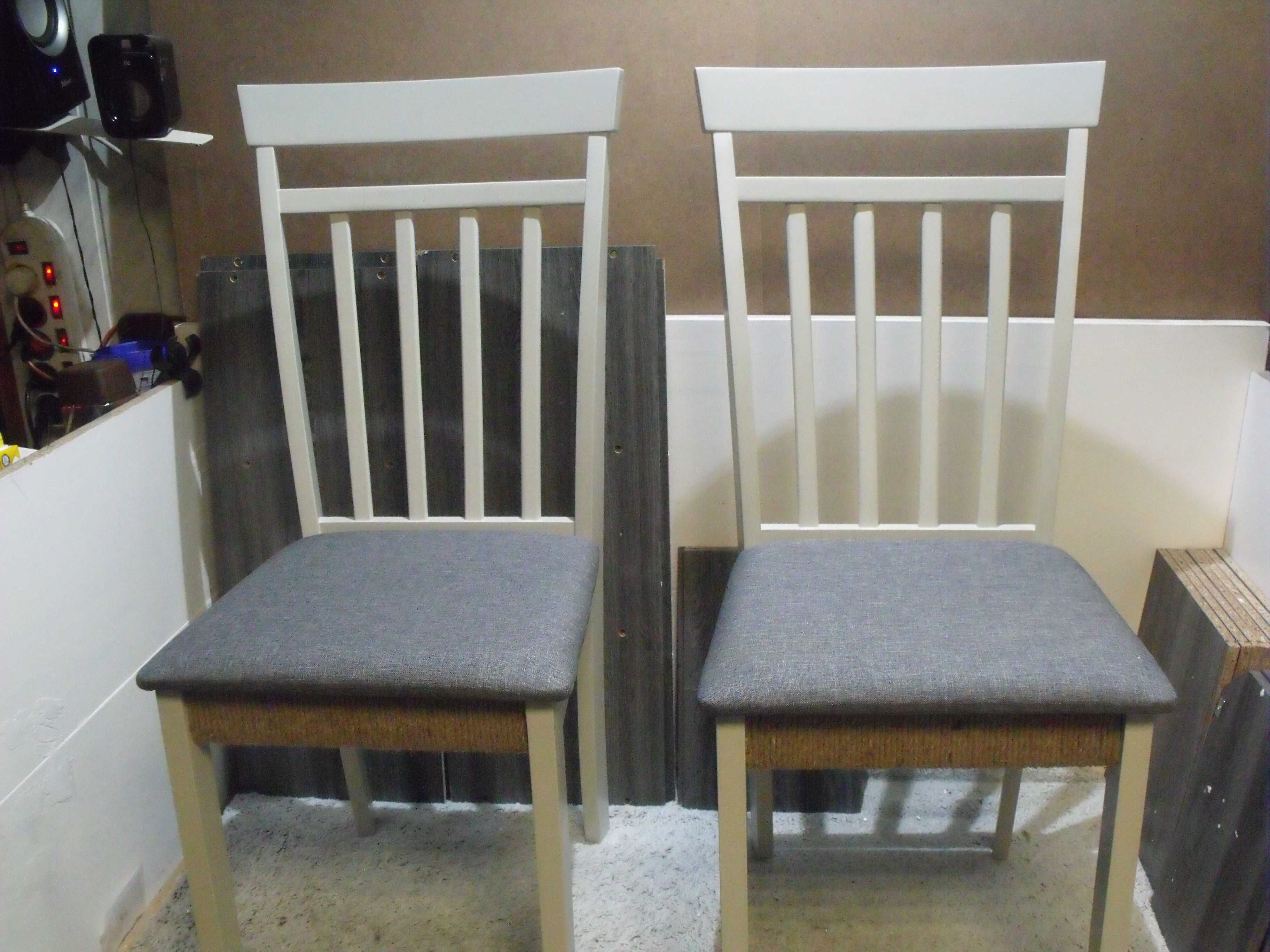 Krzesła jadalniane kuchenne 2 szt drewniane Kansas szare