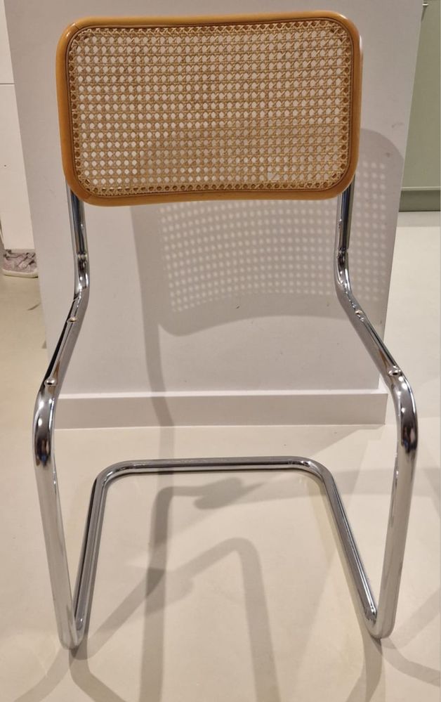 Krzesło Cesca B32, Marcel Breuer, Bauhaus, rattan, chrom