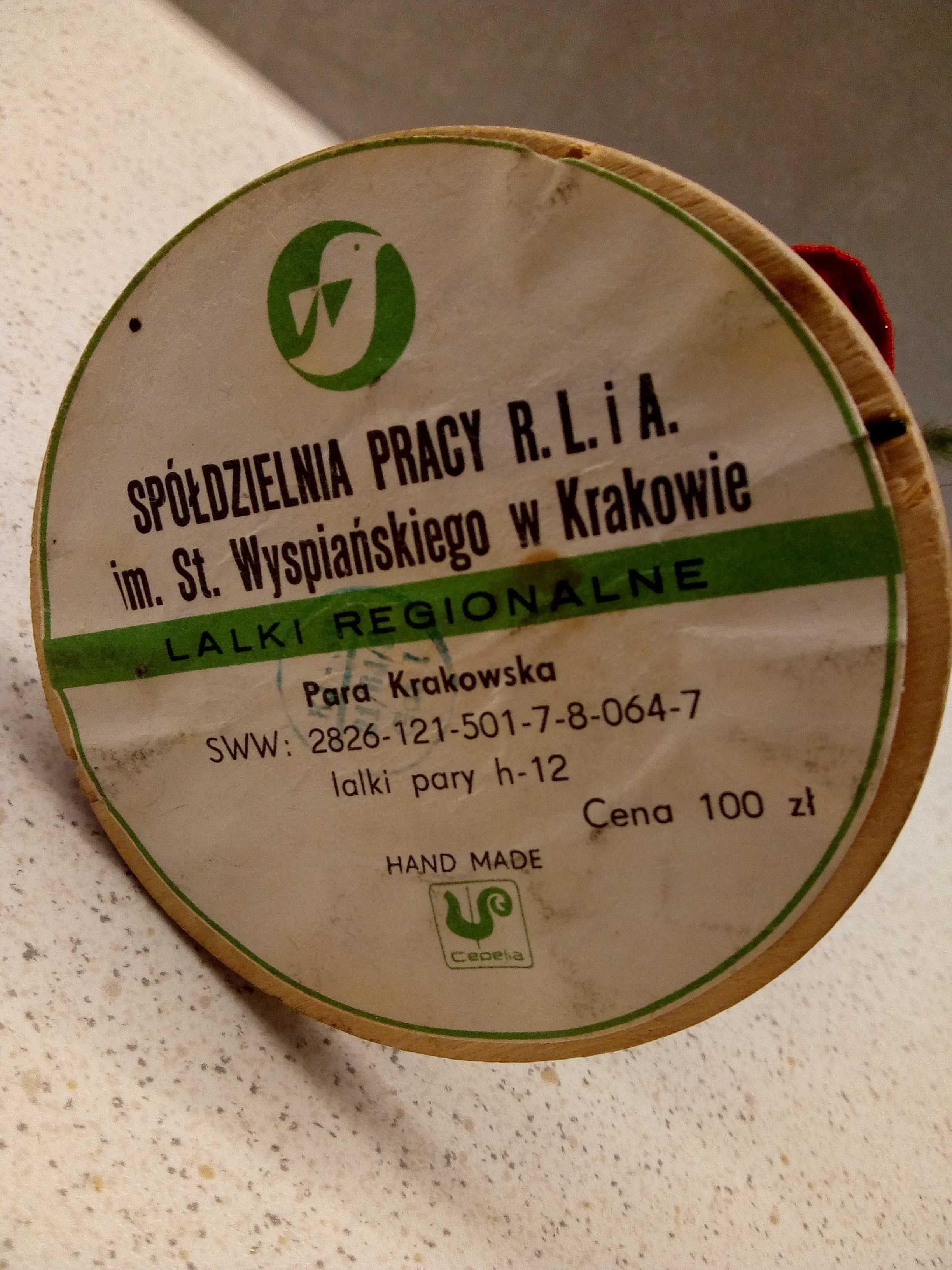 Cepelia Para Krakowska lalka regionalna PRL Krakowianka