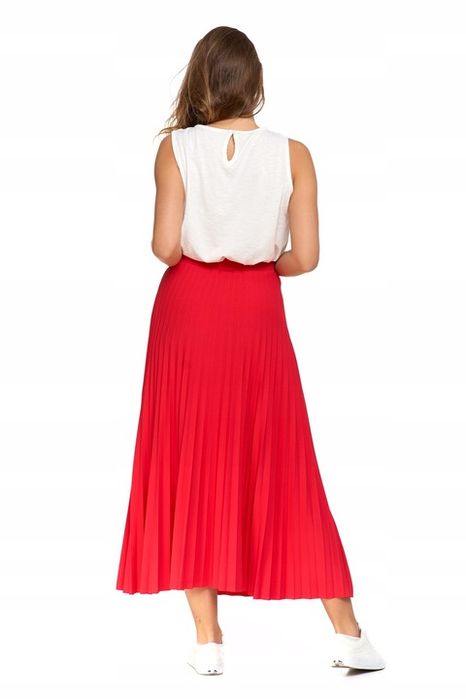 Plisowana Spódnica Maxi Długa Damska Na Gumce Wygodna Elegancka Moraj