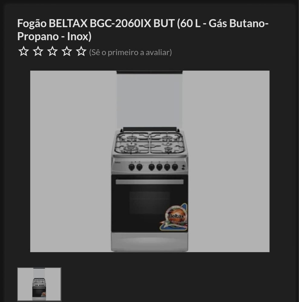 Fogão BELTAX BGC-2060IX BUT (70 L - Gás Butano-Propano - Inox)