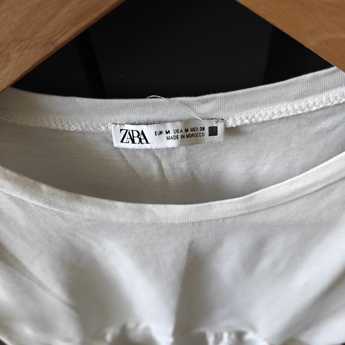 Bluzka koszulka z krótkim rękawem ciążowa baskinką bawełna Zara M