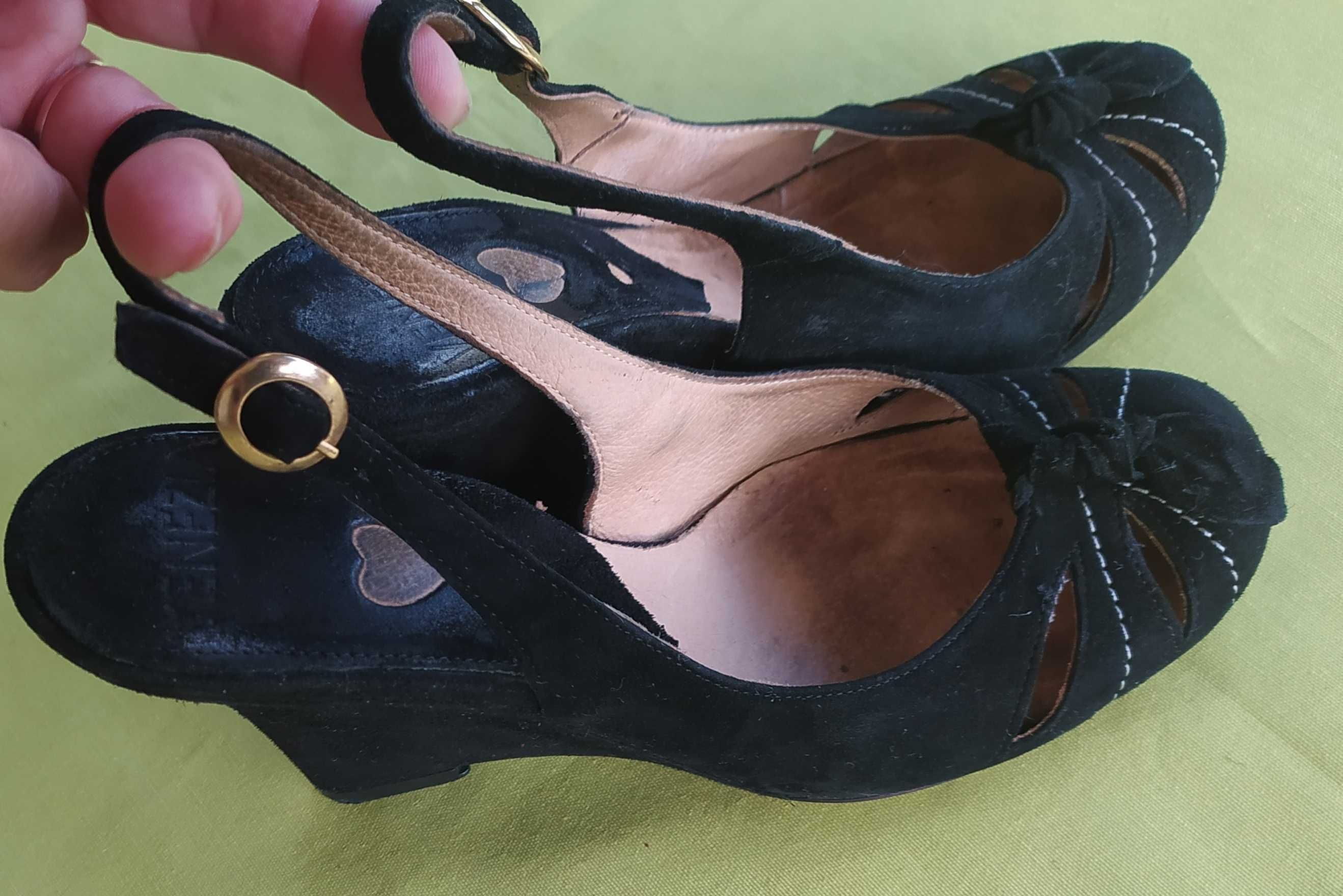 Eleganckie czółenka na obcasach, skóra naturalna  - r.39